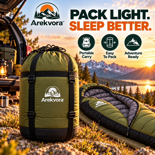 Arekvora™ Lightweight Warm Camping Sleeping Bag for Outdoor Adventures