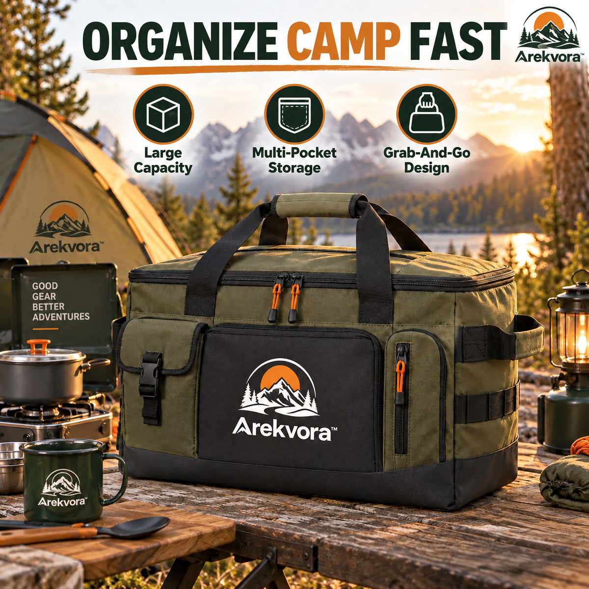Arekvora™ Outdoor Gear Storage Bag for Camping Organization
