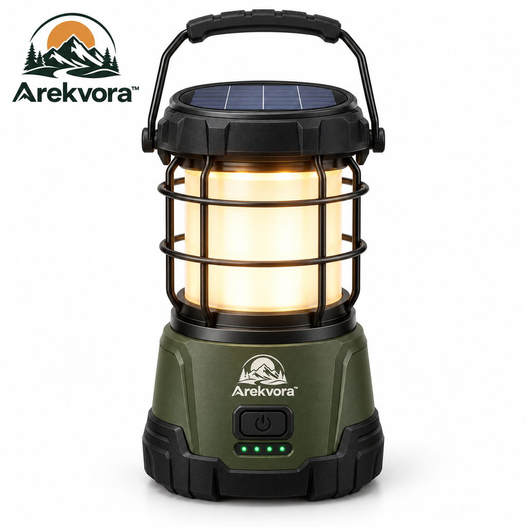 Arekvora™ Solar Camping Lantern with Portable Outdoor Lighting