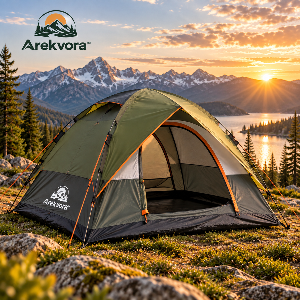 Arekvora™ Waterproof Camping Tent with Portable Double Layer Outdoor Design