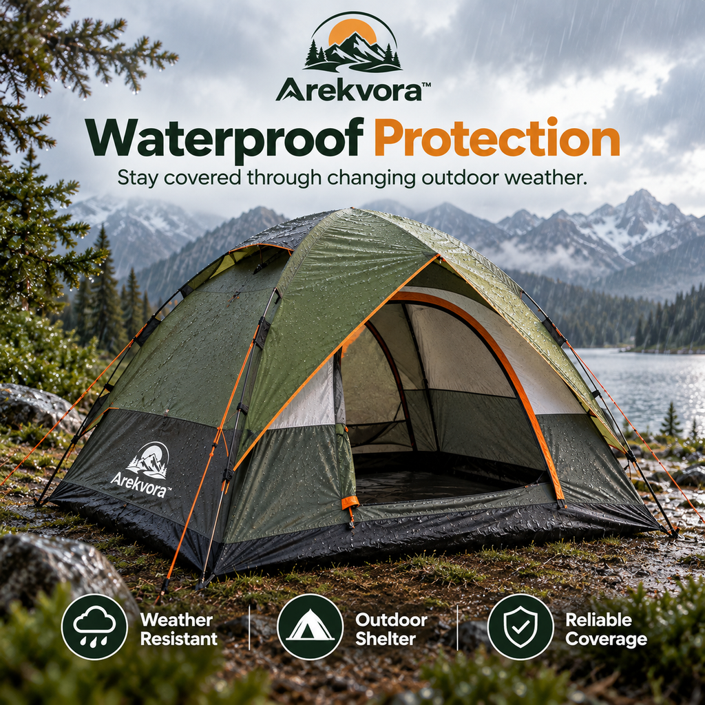 Arekvora™ Waterproof Camping Tent with Portable Double Layer Outdoor Design