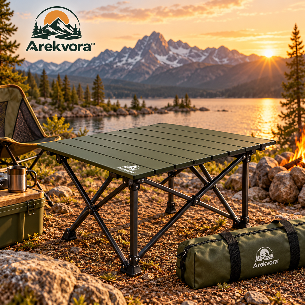 Arekvora™ Portable Folding Camping Table for Outdoor Dining