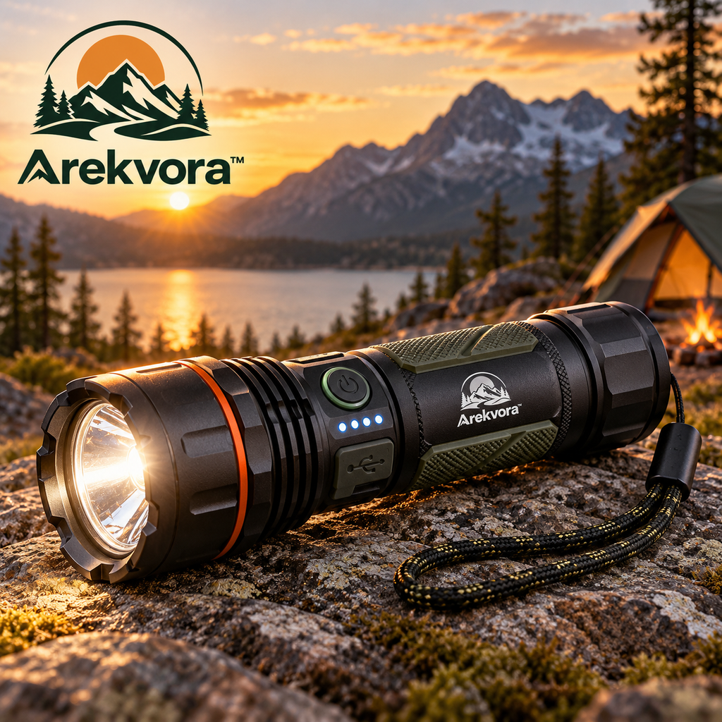 Arekvora™ Rechargeable Waterproof LED Flashlight for Outdoor Adventures