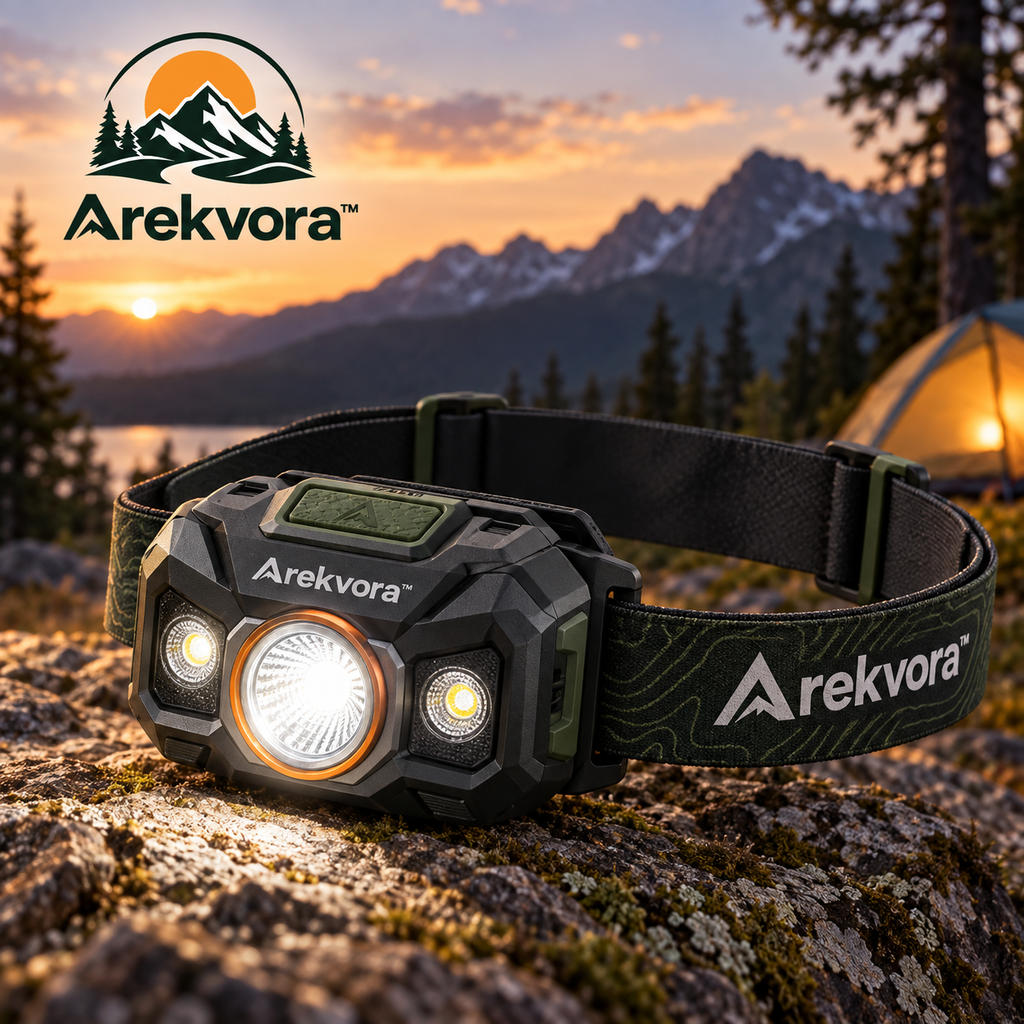 Arekvora™ Rechargeable LED Headlamp for Hiking and Outdoor Activities