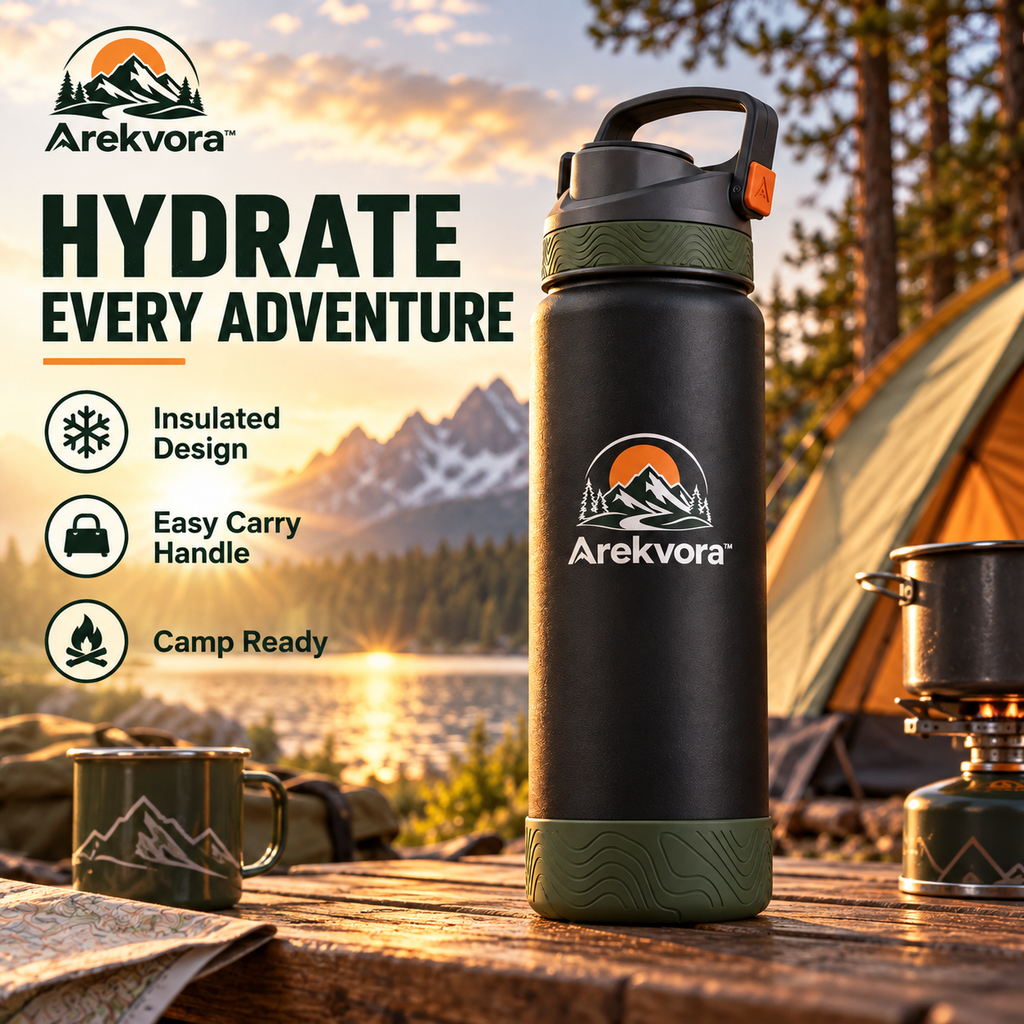 Arekvora™ Portable Outdoor Water Bottle for Hiking and Travel