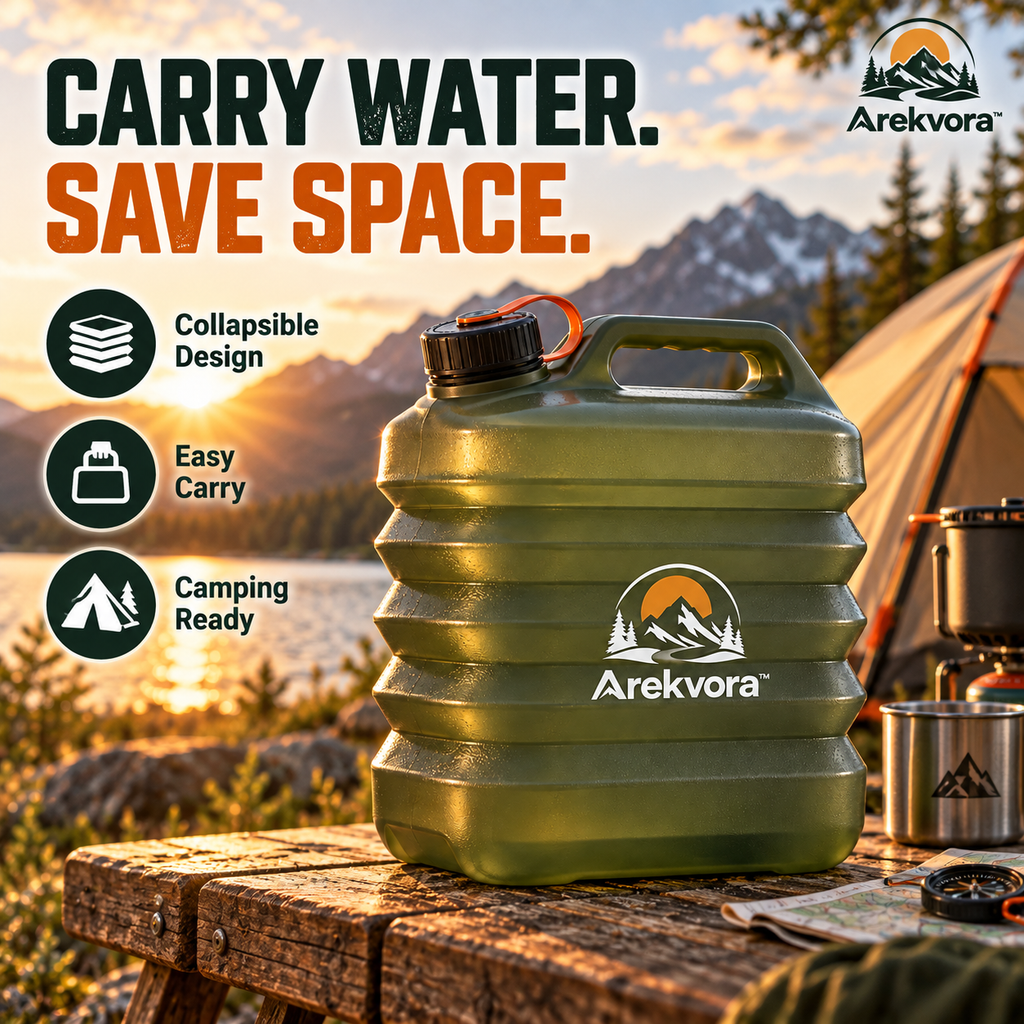 Arekvora™ Collapsible Water Container for Camping and Outdoor Use