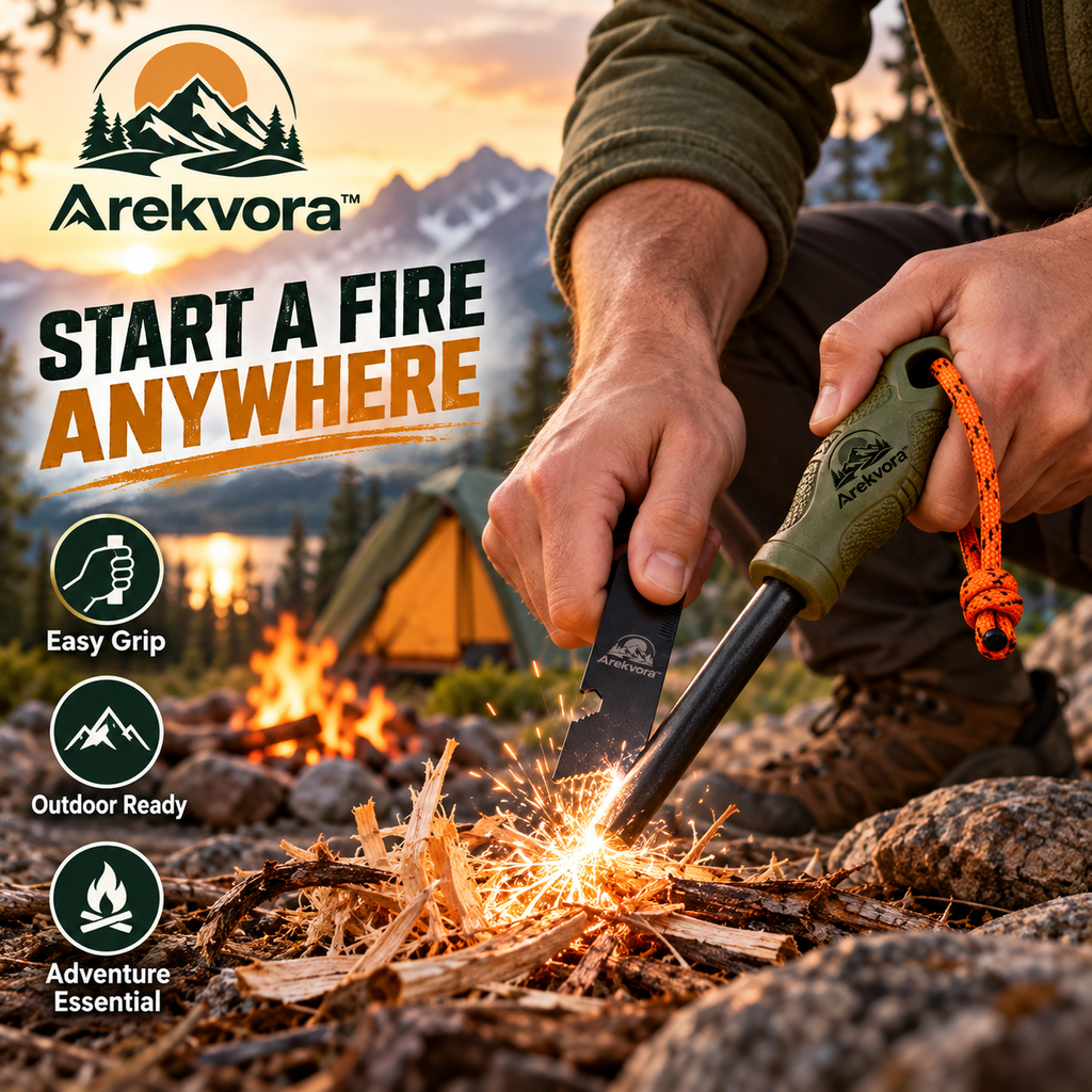 Arekvora™ Windproof Fire Starter Tool for Camping Adventures