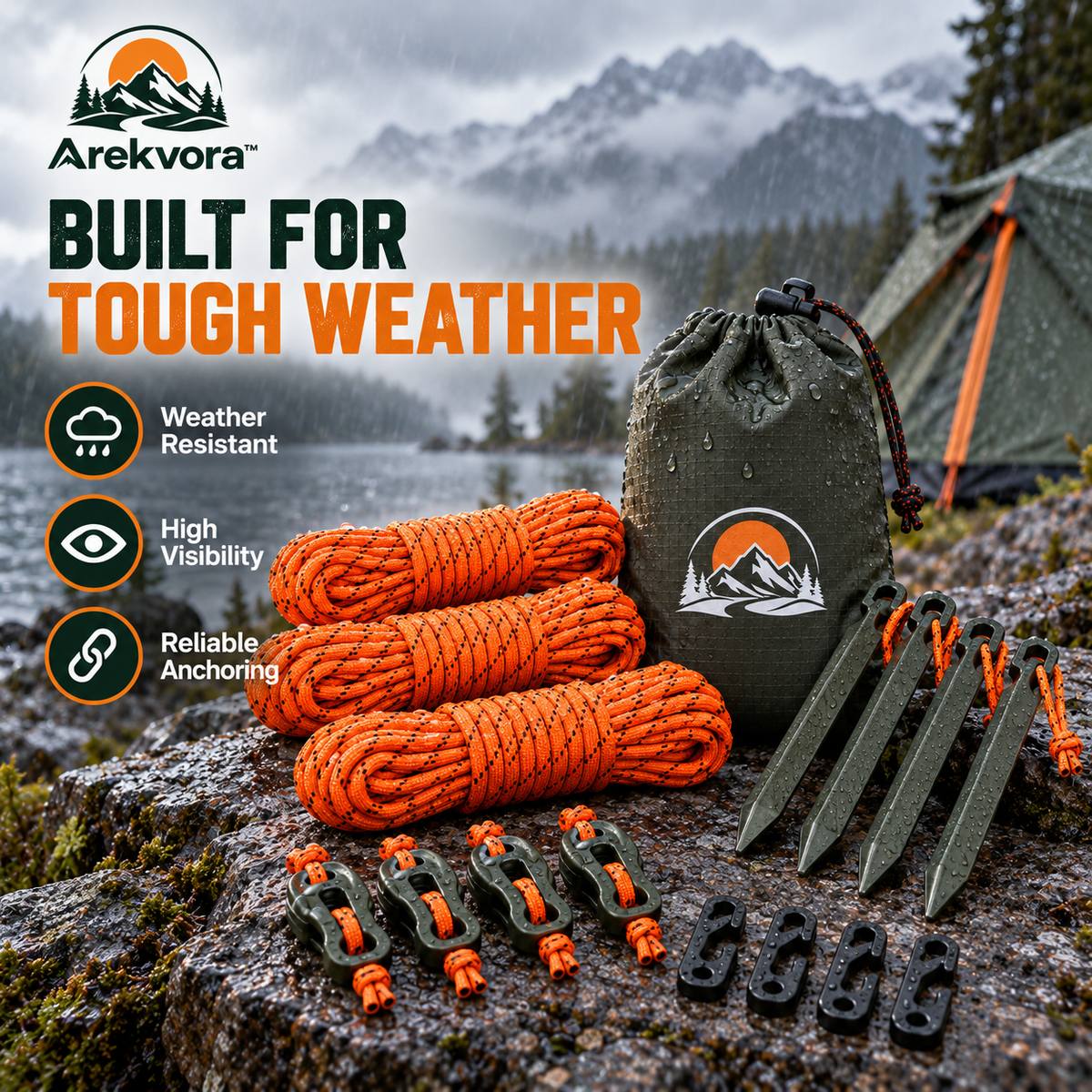 Arekvora™ Multi Purpose Camping Rope Set for Outdoor Use