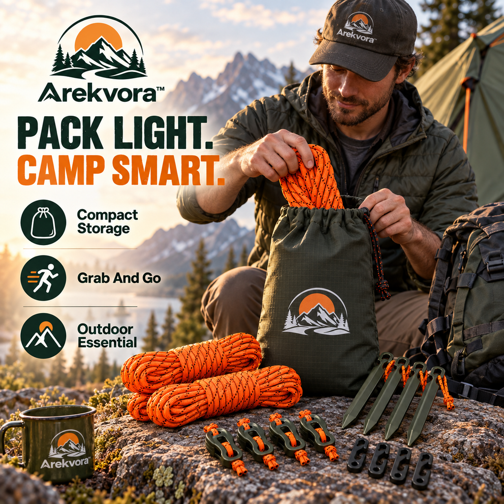 Arekvora™ Multi Purpose Camping Rope Set for Outdoor Use