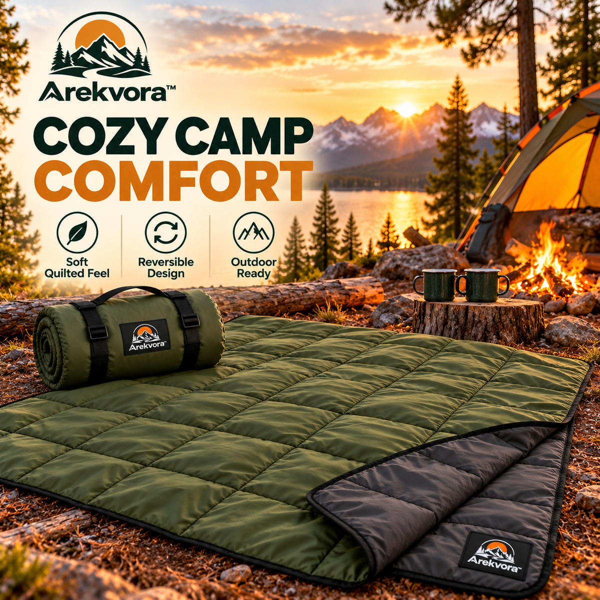 Arekvora™ Waterproof Outdoor Blanket for Camping and Picnic Adventures