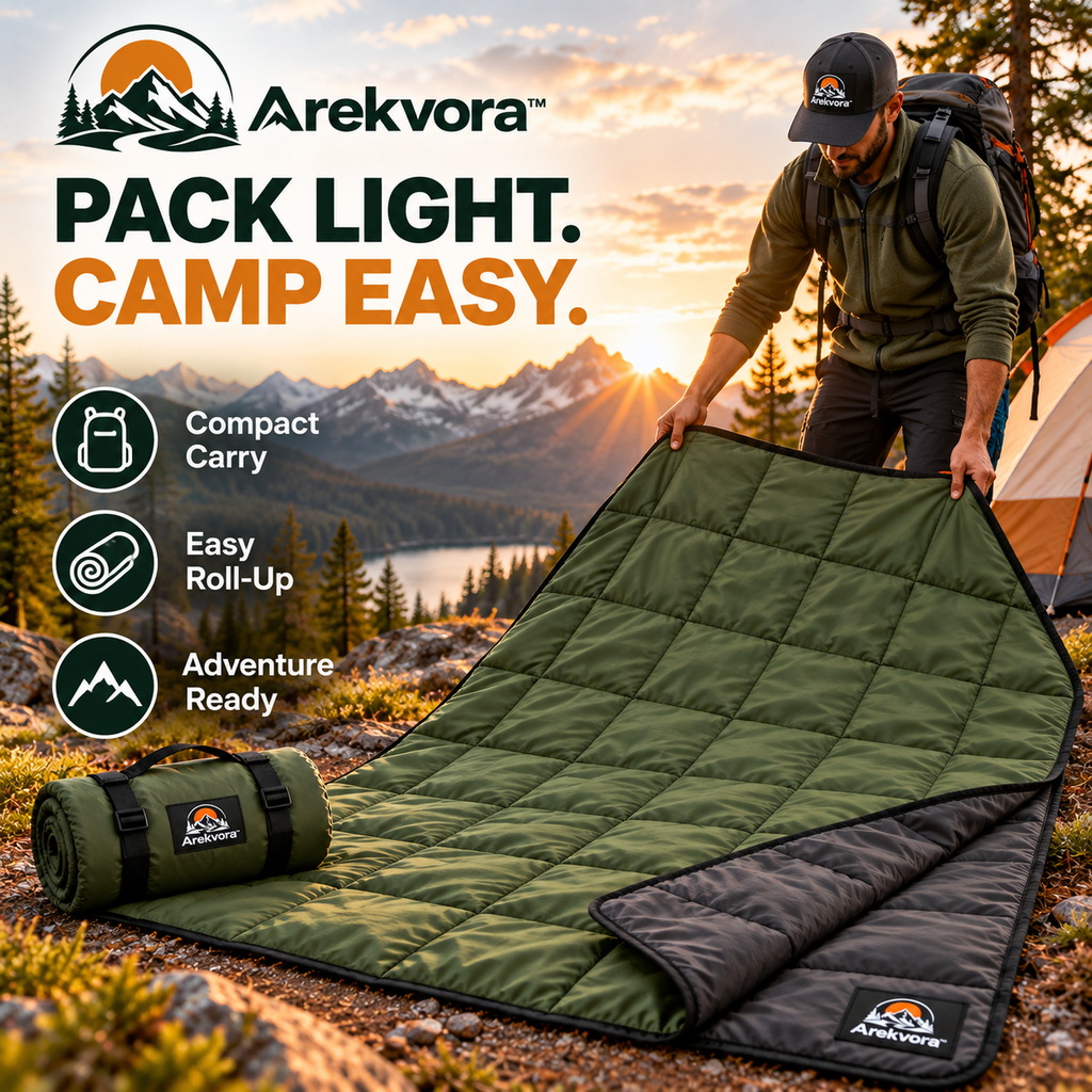 Arekvora™ Waterproof Outdoor Blanket for Camping and Picnic Adventures